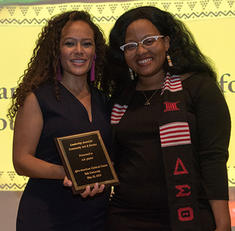 a.k. payne '19  with Afro-American Cultural Center Director Rise Nelson