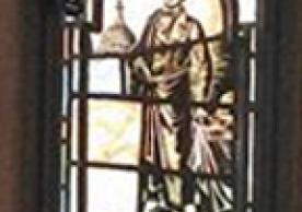 Detail of stained-glass window at Calhoun College